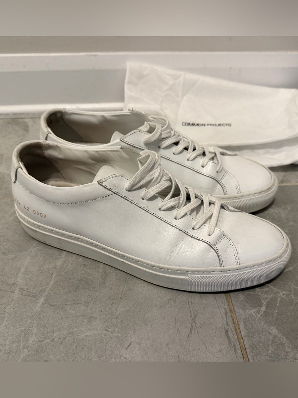 Common Projects Men's White Achilles Low Sneakers